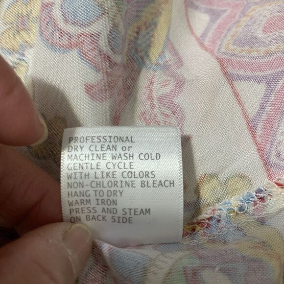 Rachel Zoe Floral Blouse Back Buttons Oversized Small - Picture 6 of 6